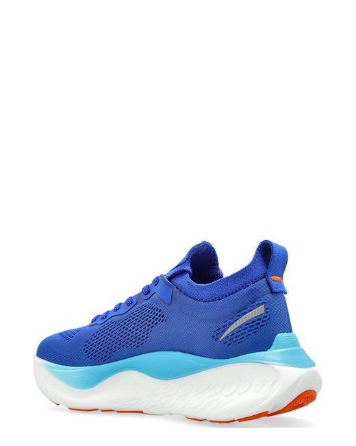 EA7 Blue Logo Printed Lace-Up Sneakers