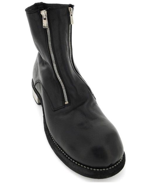 Guidi Black Double Zip Ankle Boots for men