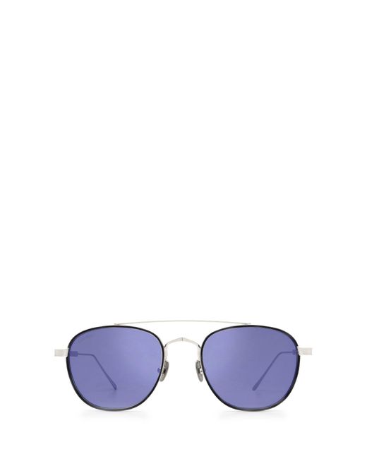 Cartier Blue Round Frame Sunglasses for men