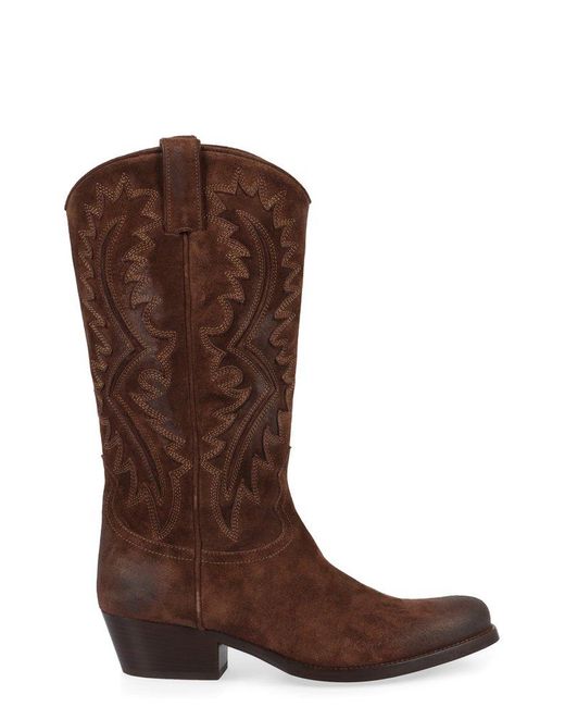 Sartore Brown Sensory Knee-High Western Boots