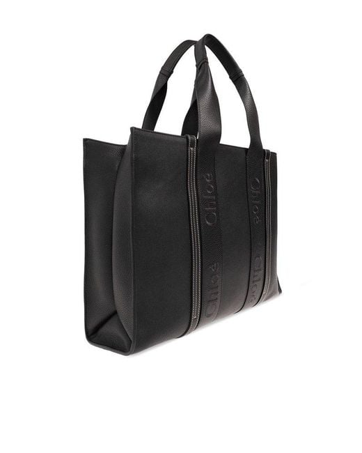 Chloé Black 'woody Large' Shopper Bag,