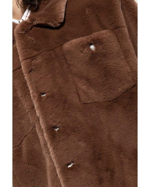 Saint Laurent Brown Faux Fur Jacket for men