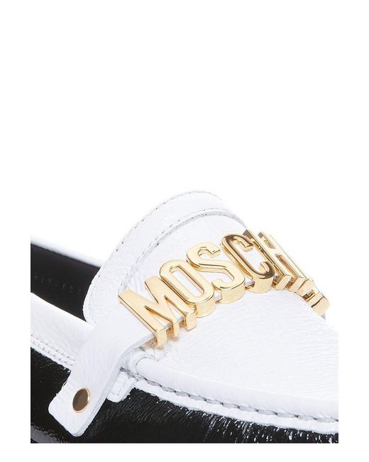 Moschino Black Two-toned Slip-on Loafers