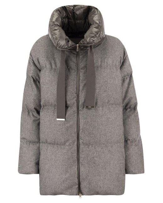 Herno Cashmere, Silk And Ultralight Nylon Jacket in Gray Lyst