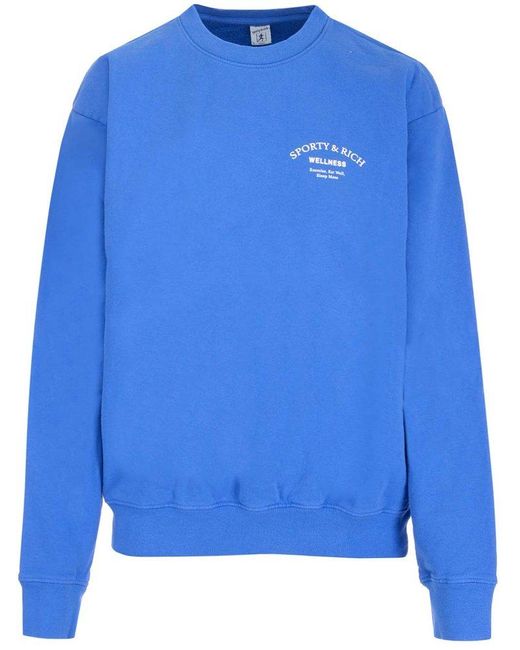 Sporty & Rich Blue "wellness" Crewneck Sweatshirt