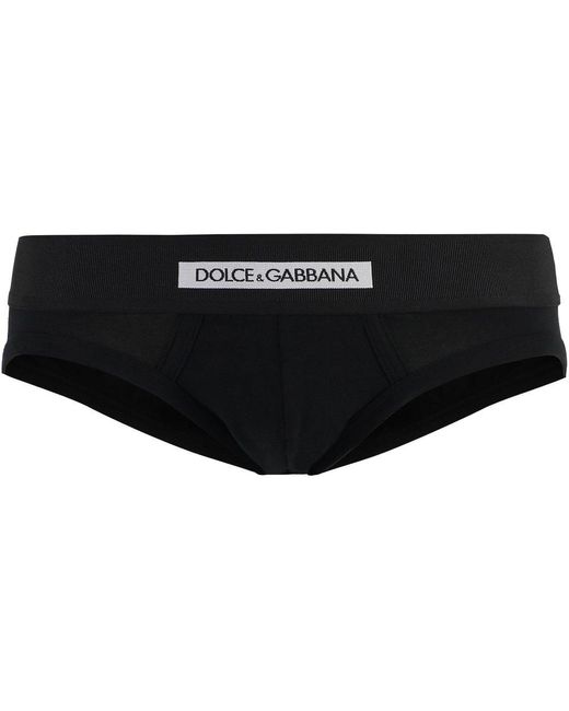 Dolce & Gabbana Black Logo Waist Briefs for men