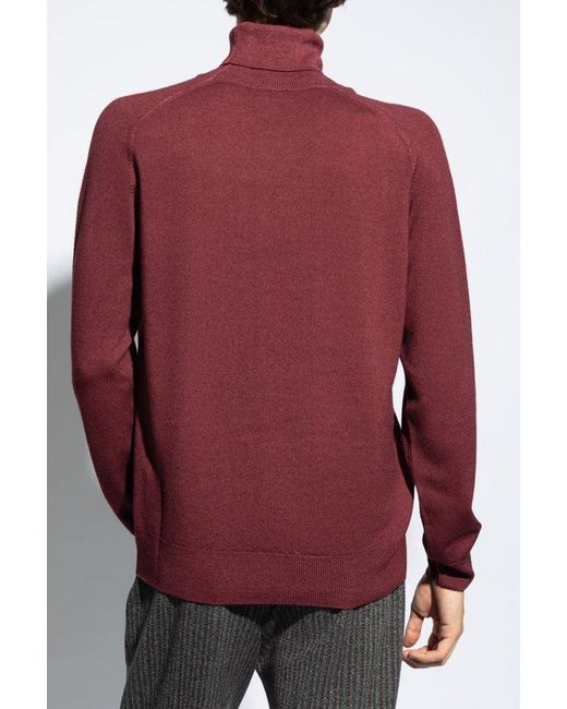 Etro Red Wool Turtleneck Sweater, for men