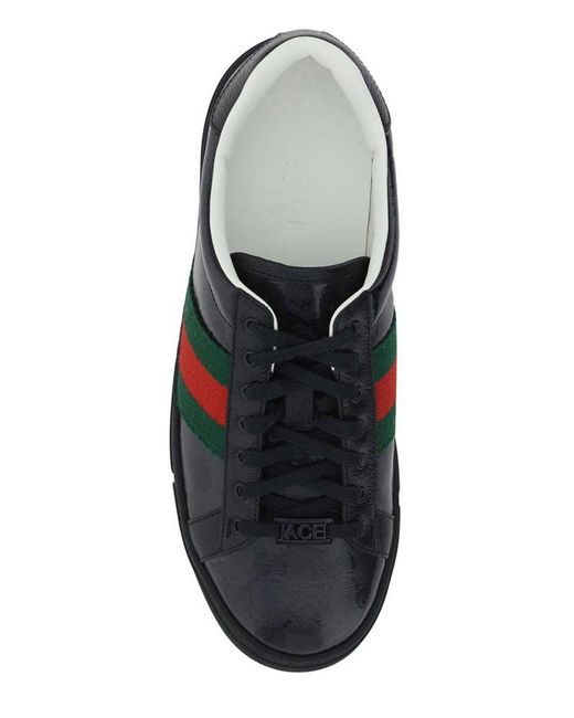 Gucci Black Ace GG Embellished Sneakers for men