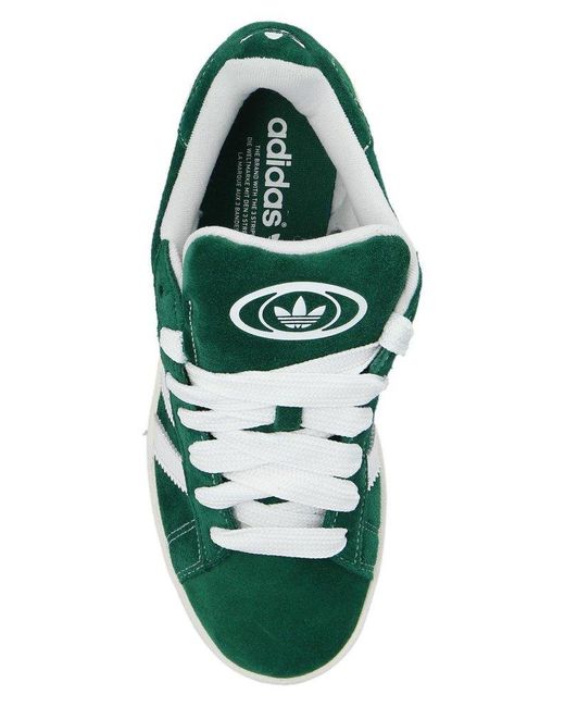 Adidas Green Campus 00s Brand-stripe Low-top Suede Trainers