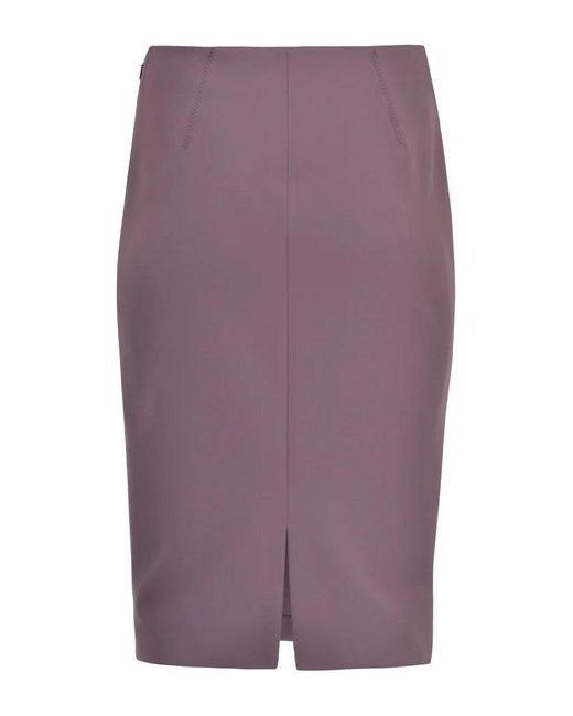 Elisabetta Franchi Purple High-waist Chain-detailed Pencil Skirt