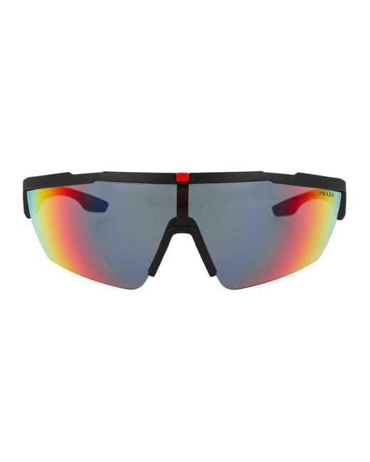 Prada Blue Geometric Frame Sunglasses