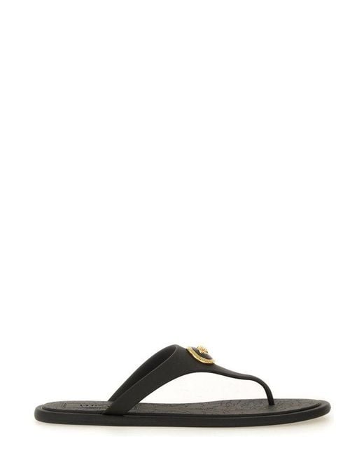 Versace Black Alia Flat Flip Flops