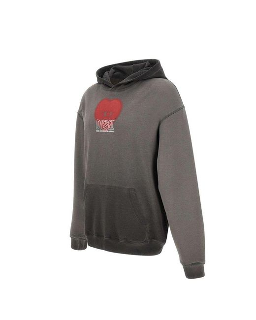 DIESEL Gray T-Buxt Cotton Sweatshirt for men