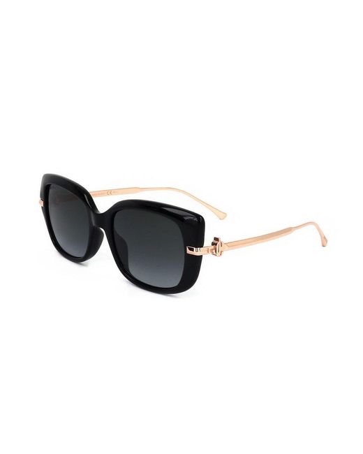 Jimmy Choo Black Orla Rectangular-frame Sunglasses