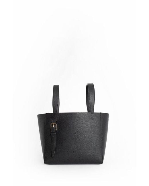 Valextra Black Mini Soft Bucket Bag