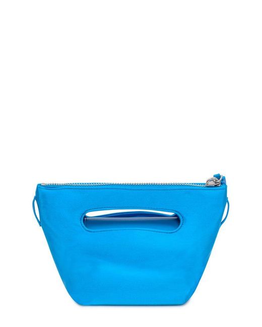 The Attico Blue Via Dei Giardini 15 Logo Patch Tote Bag