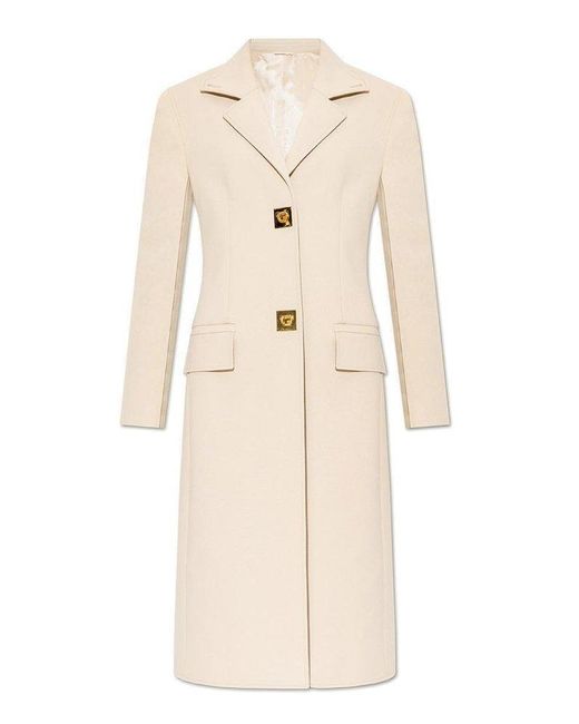 Givenchy Natural Maxi Buttoned Studded Coat
