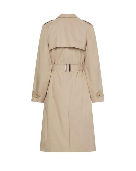 Tommy Hilfiger Natural Double-breasted Belted Trench Coat