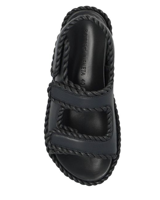 Bottega Veneta Black Braided Slingback Sandals