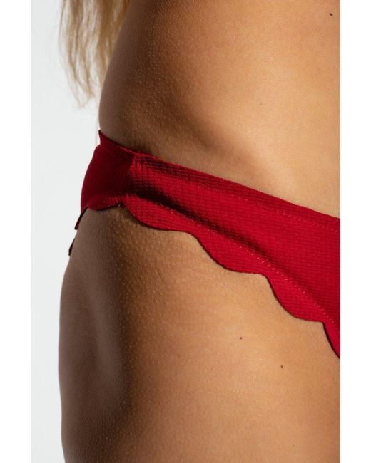 Marysia Swim Red Scalloped Edge Activewear Set