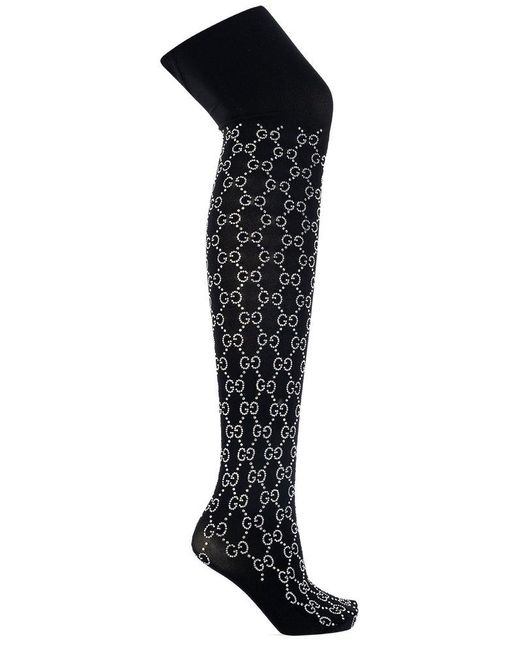 Gucci GG Monogrammed Tights in Black Lyst