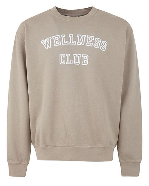 Sporty & Rich Gray Wellness Club Crewneck Sweatshirt for men