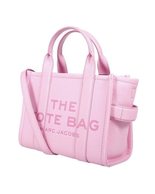 Marc Jacobs Logo Debossed Zip Up Small Tote Bag In Pink Lyst 8913