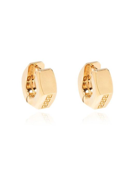 Versace Natural Nuts & Bolts Greca Detailed Polished Finish Earrings