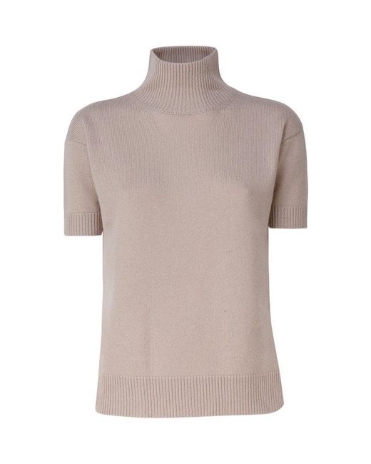 Max Mara Gray Wool And Cashmere Turtleneck