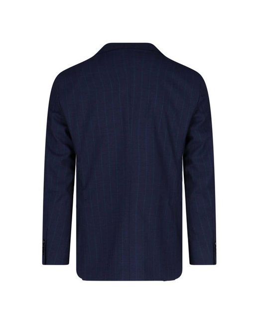 Caruso Blue Double-breasted Pinstripe Suit for men