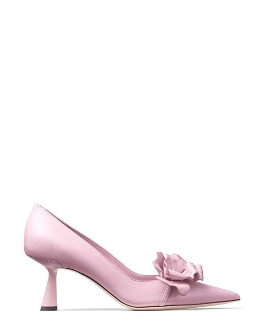 Jimmy Choo Flower Detailed Pumps in Pink Lyst Canada
