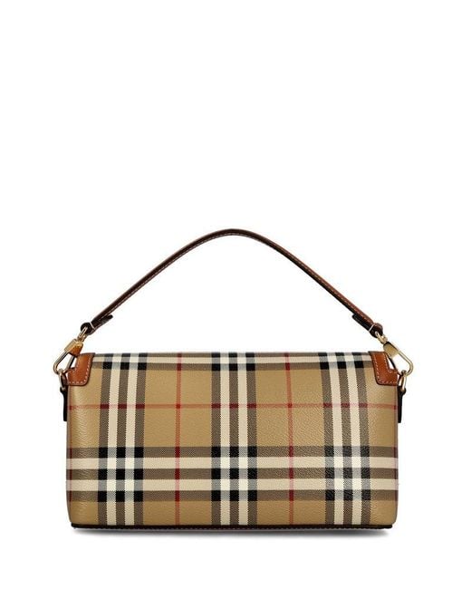Burberry Brown Check-pattern Tote Bag