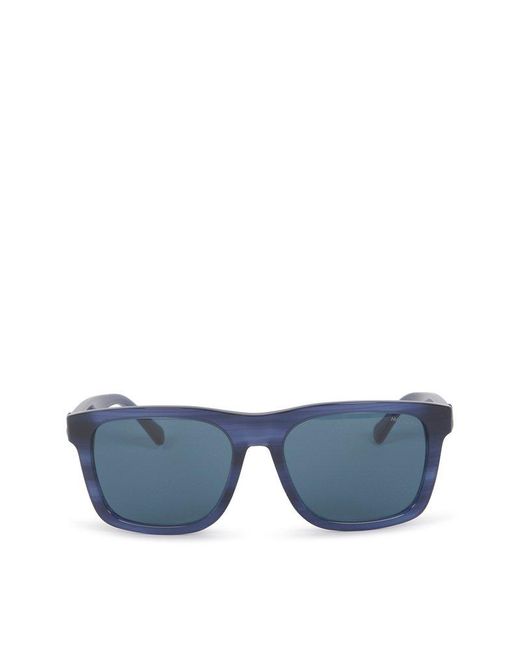 Moncler Blue Rectangular Frame Sunglasses for men