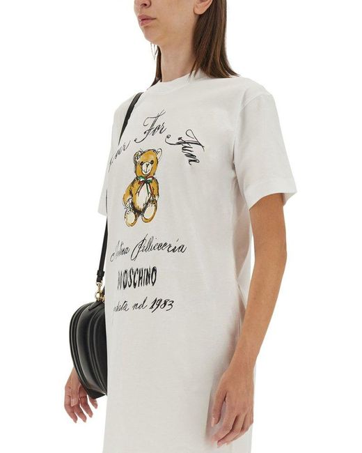 Moschino White Dress With Logo
