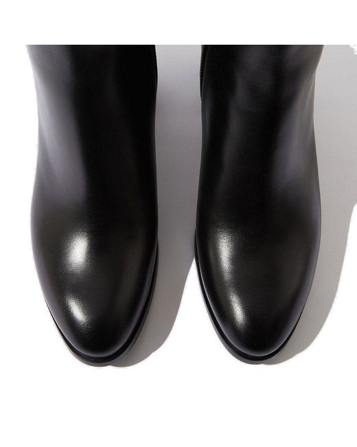 Scarosso Black Costanza Polished-Finish Zipped Ankle Boots