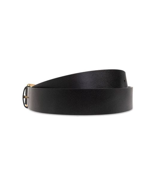 Saint Laurent Black Leather Belt,