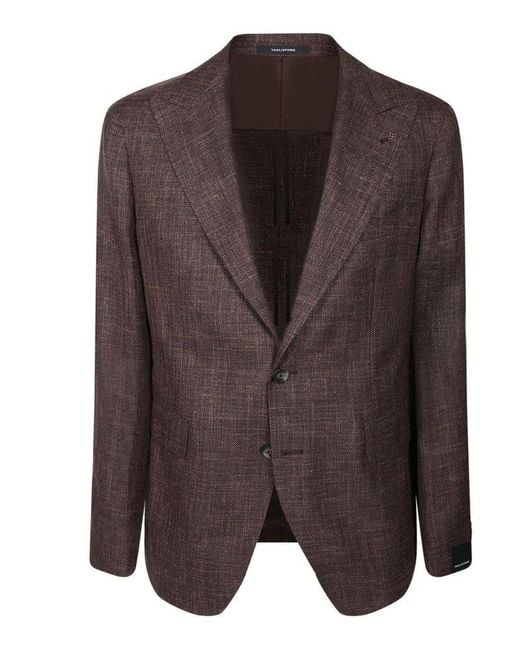 Tagliatore Brown Logo Plaque Jacket for men