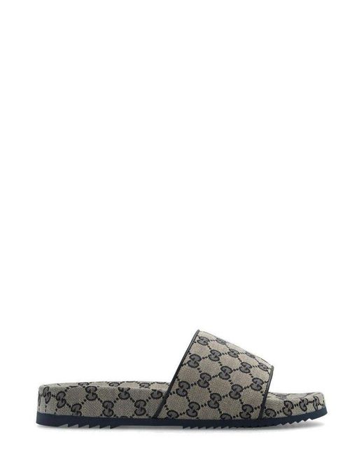 Gucci Gray Slides With Monogram for men