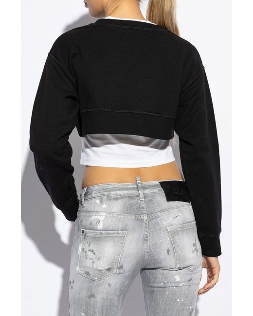 DSquared² Black Short Sweatshirt,