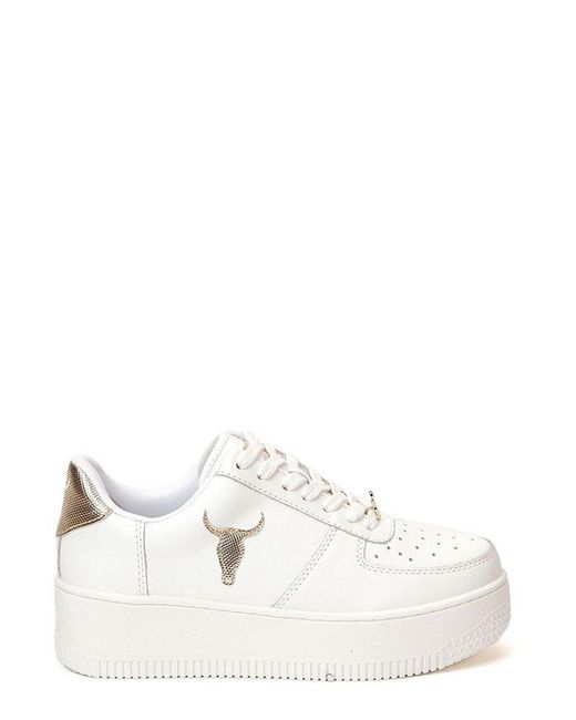 Windsor Smith White Recharge Logo Embellished Sneakers