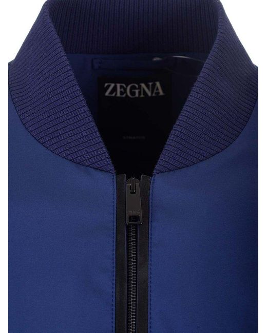 Zegna Blue Bomber Jacket for men