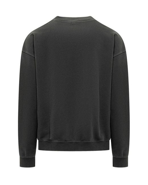 DIESEL Black Sweatshirt With Shaded Effect And Logo for men
