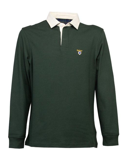 Barbour Polo Rugby Manica Lunga in Green for Men | Lyst