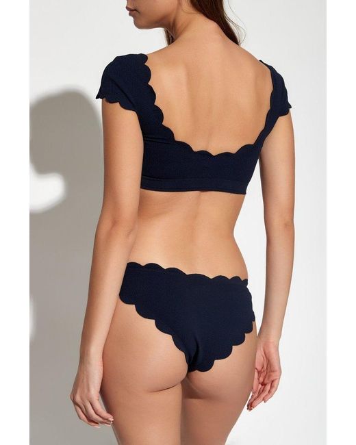 Marysia Swim Blue Scalloped Edge Activewear