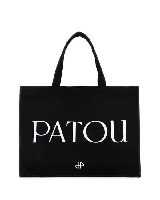 Patou Black Cotton Shopping Bag