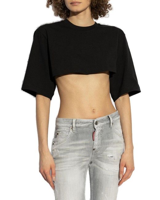 DSquared² Black Short Loose-fitting T-shirt,