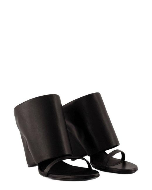 Courreges Black Oblique Wedged Mules