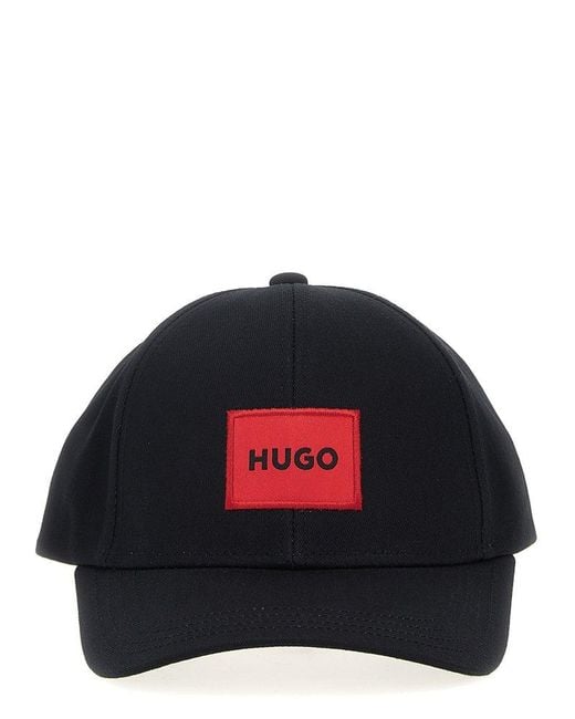 HUGO Black Logo Label Twill Cap for men