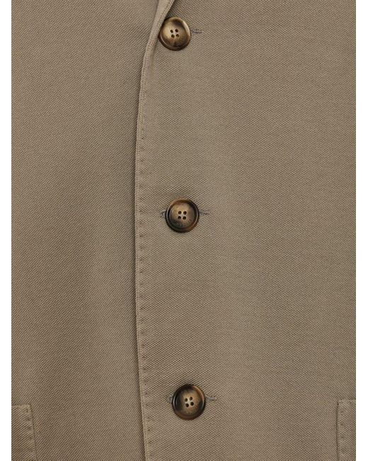 Enrico Mandelli Natural Logo Embroidered Single-breasted Jacket for men