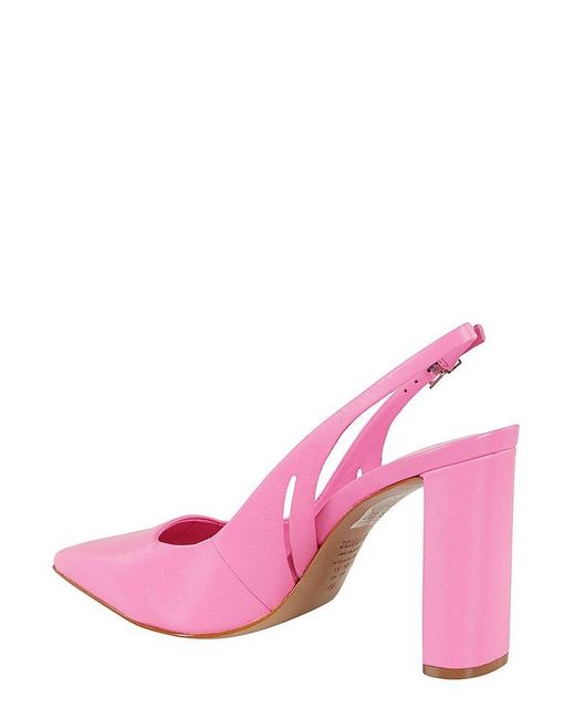 SCHUTZ SHOES Pink Slingback Block Heel Pumps
